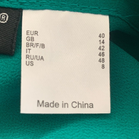 VENUS Sheer Emerald Green Blouse with Elegant Bow . - Picture 8 of 11